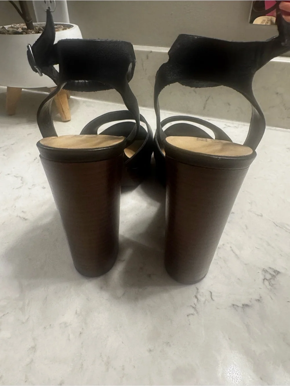 Block Heel Black Ankle-Strap Sandals by Bleecker & Bond